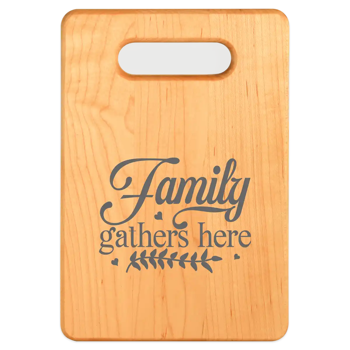 Family gathers maple cutting board 9x6