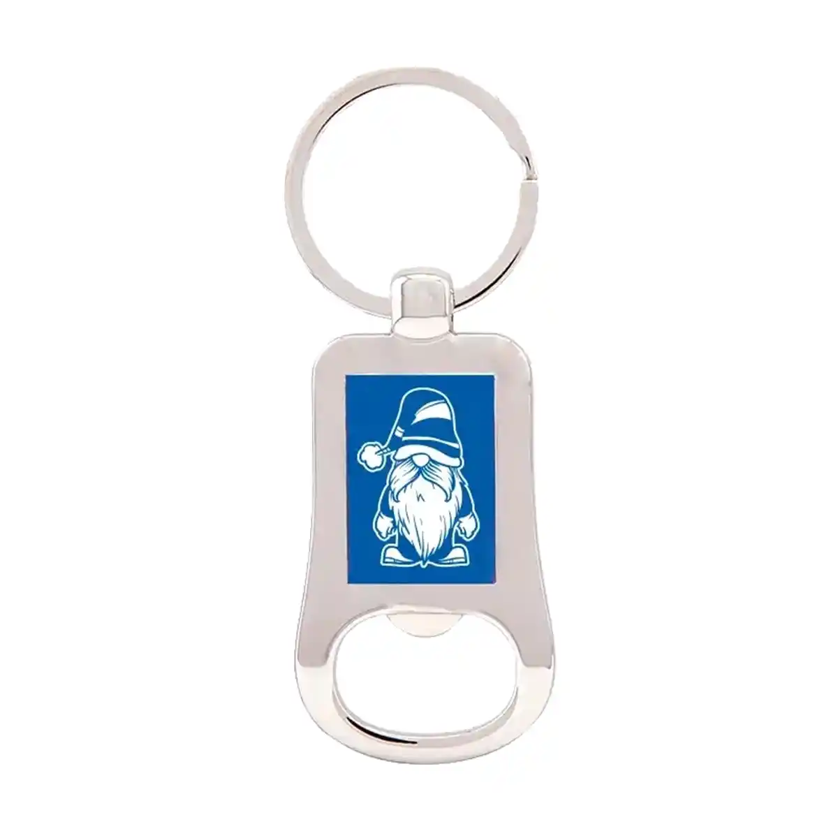 Gnome keychain bottle opener blue