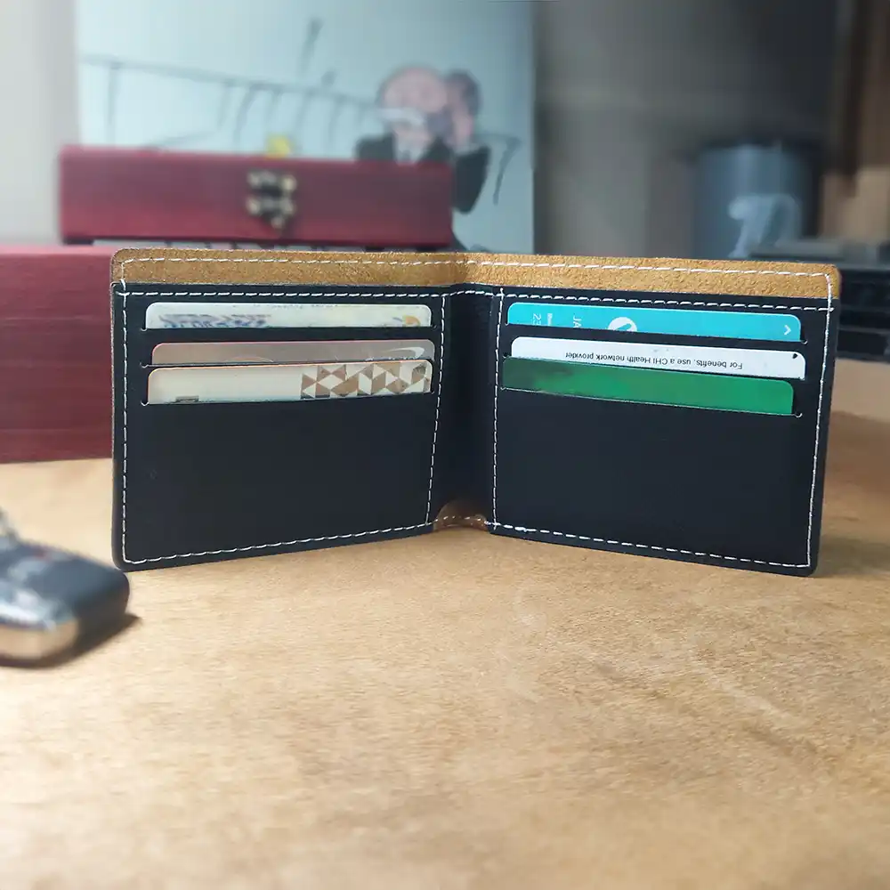 Bifold faux leather wallet