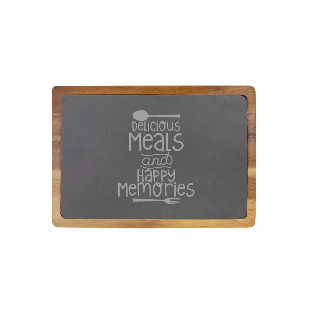 Acacia and Slate Meals and Memories charcuterie board 13x9