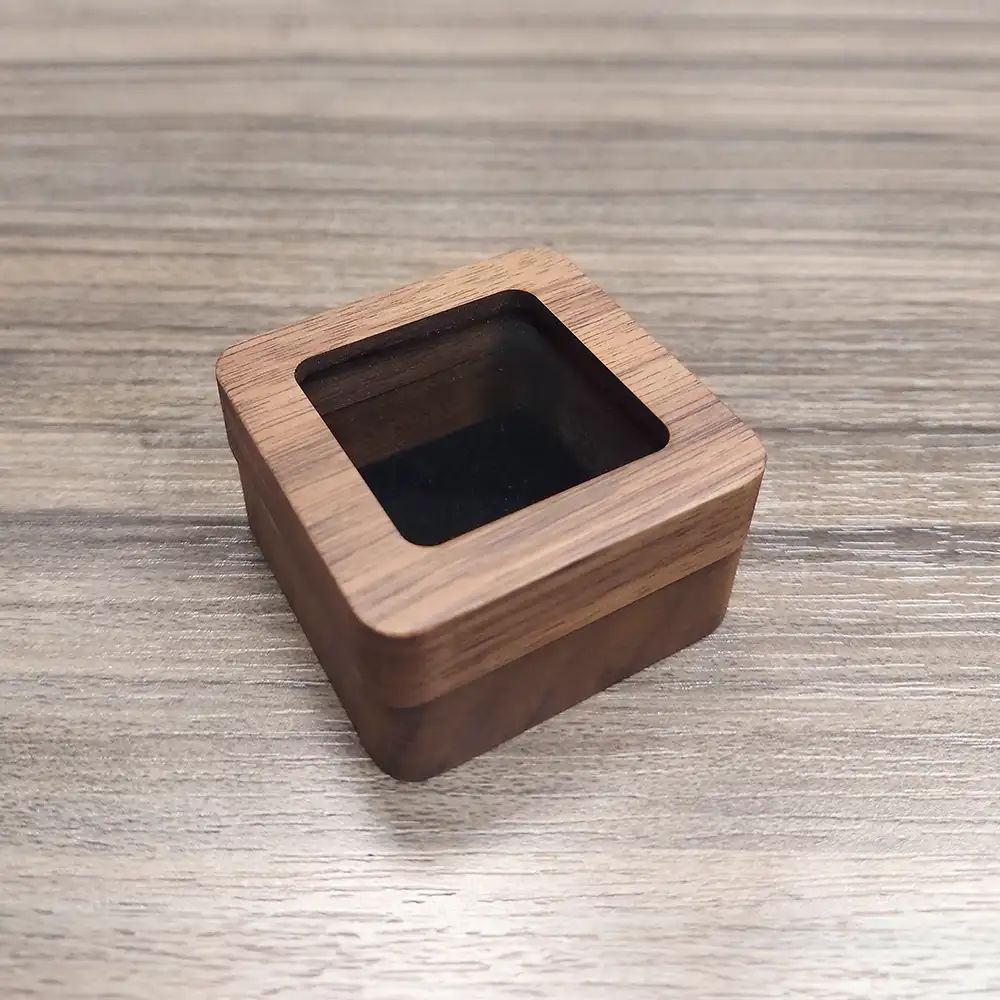 Luxury walnut ring box