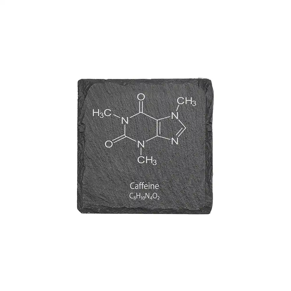 Caffeine square slate coaster