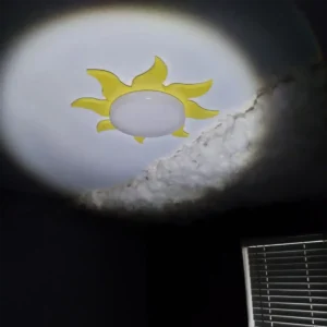 Sun ceiling light with led clouds