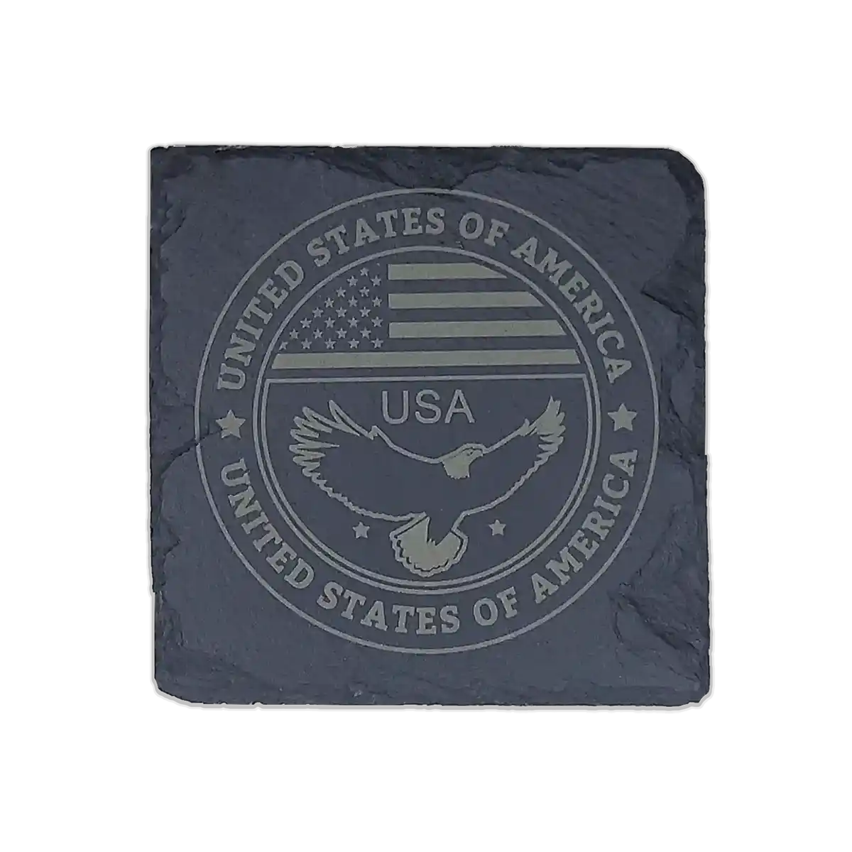 United States square slate coaster set