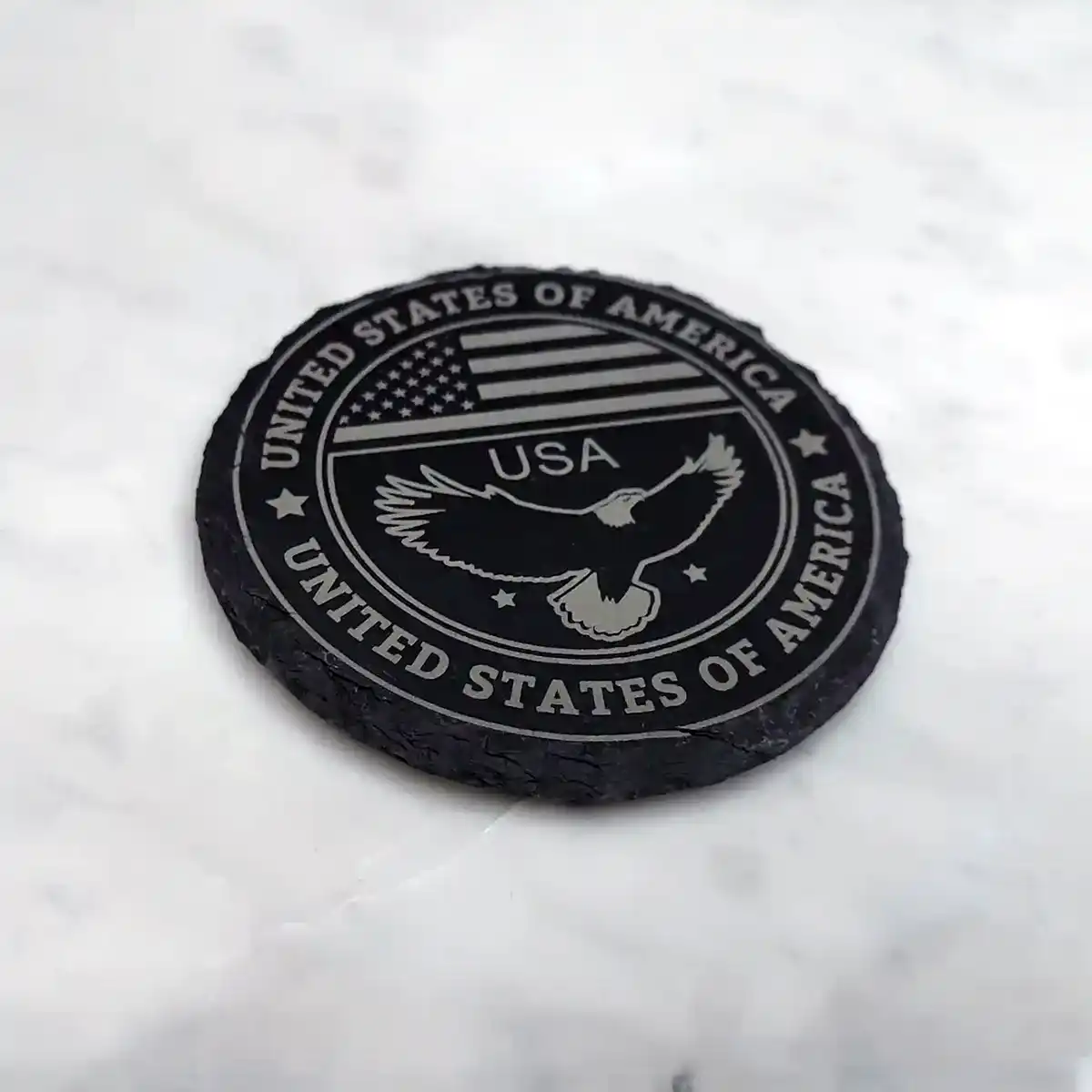 united states round slate coaster